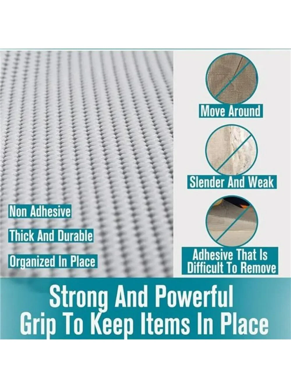 Non Slip Shelf Liner Drawer Cabinet Liner 12 x 20 Feet Kitchen Storage Gray
